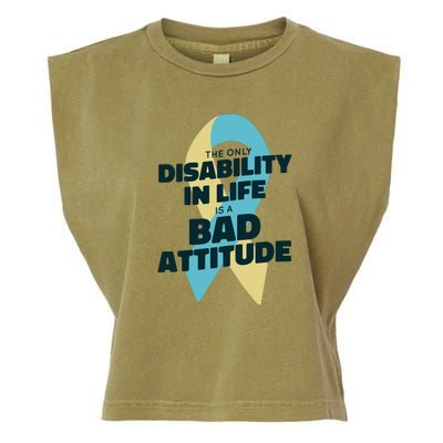 Down Syndrome Bad Attitude Garment-Dyed Women's Muscle Tee