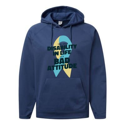 Down Syndrome Bad Attitude Performance Fleece Hoodie