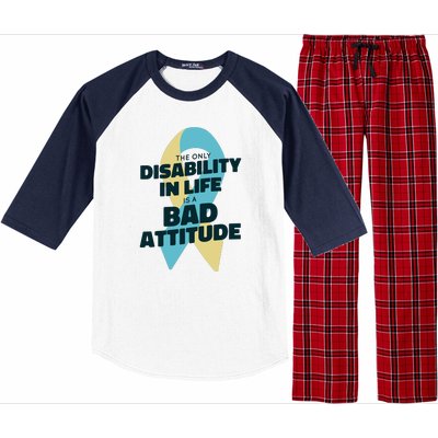 Down Syndrome Bad Attitude Raglan Sleeve Pajama Set