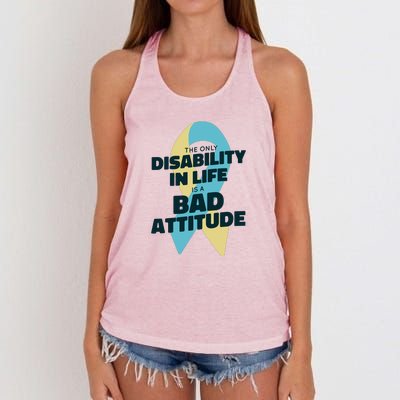 Down Syndrome Bad Attitude Women's Knotted Racerback Tank