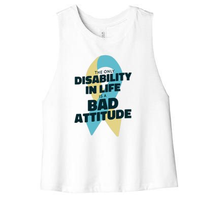 Down Syndrome Bad Attitude Women's Racerback Cropped Tank