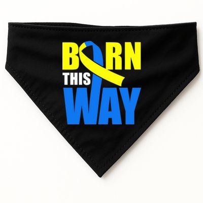 Down Syndrome Born This Way Ribbon USA-Made Doggie Bandana