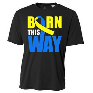 Down Syndrome Born This Way Ribbon Cooling Performance Crew T-Shirt