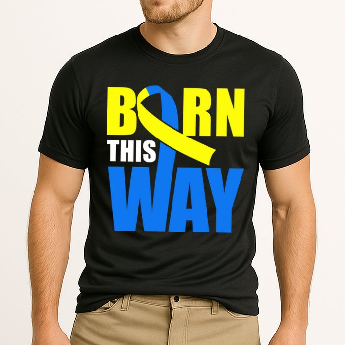 Down Syndrome Born This Way Ribbon Cooling Performance Crew T-Shirt