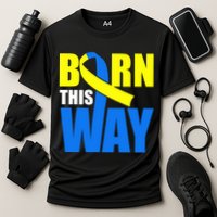 Down Syndrome Born This Way Ribbon Cooling Performance Crew T-Shirt