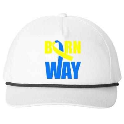 Down Syndrome Born This Way Ribbon Snapback Five-Panel Rope Hat