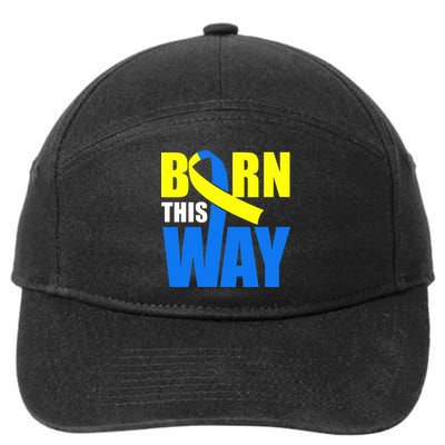 Down Syndrome Born This Way Ribbon 7-Panel Snapback Hat