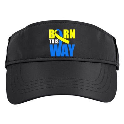 Down Syndrome Born This Way Ribbon Adult Drive Performance Visor