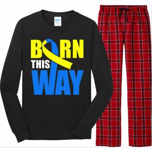 Down Syndrome Born This Way Ribbon Long Sleeve Pajama Set