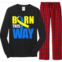 Down Syndrome Born This Way Ribbon Long Sleeve Pajama Set