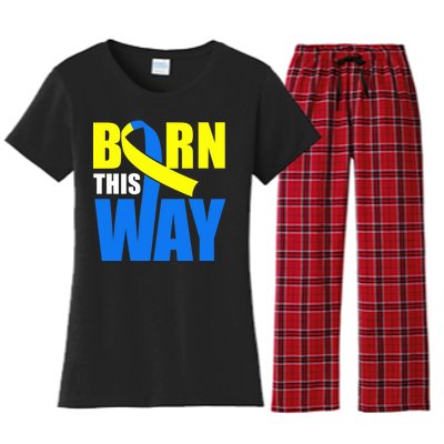 Down Syndrome Born This Way Ribbon Women's Flannel Pajama Set