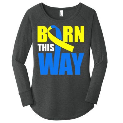 Down Syndrome Born This Way Ribbon Women's Perfect Tri Tunic Long Sleeve Shirt