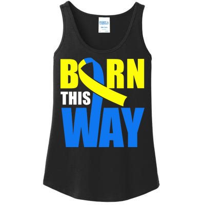 Down Syndrome Born This Way Ribbon Ladies Essential Tank