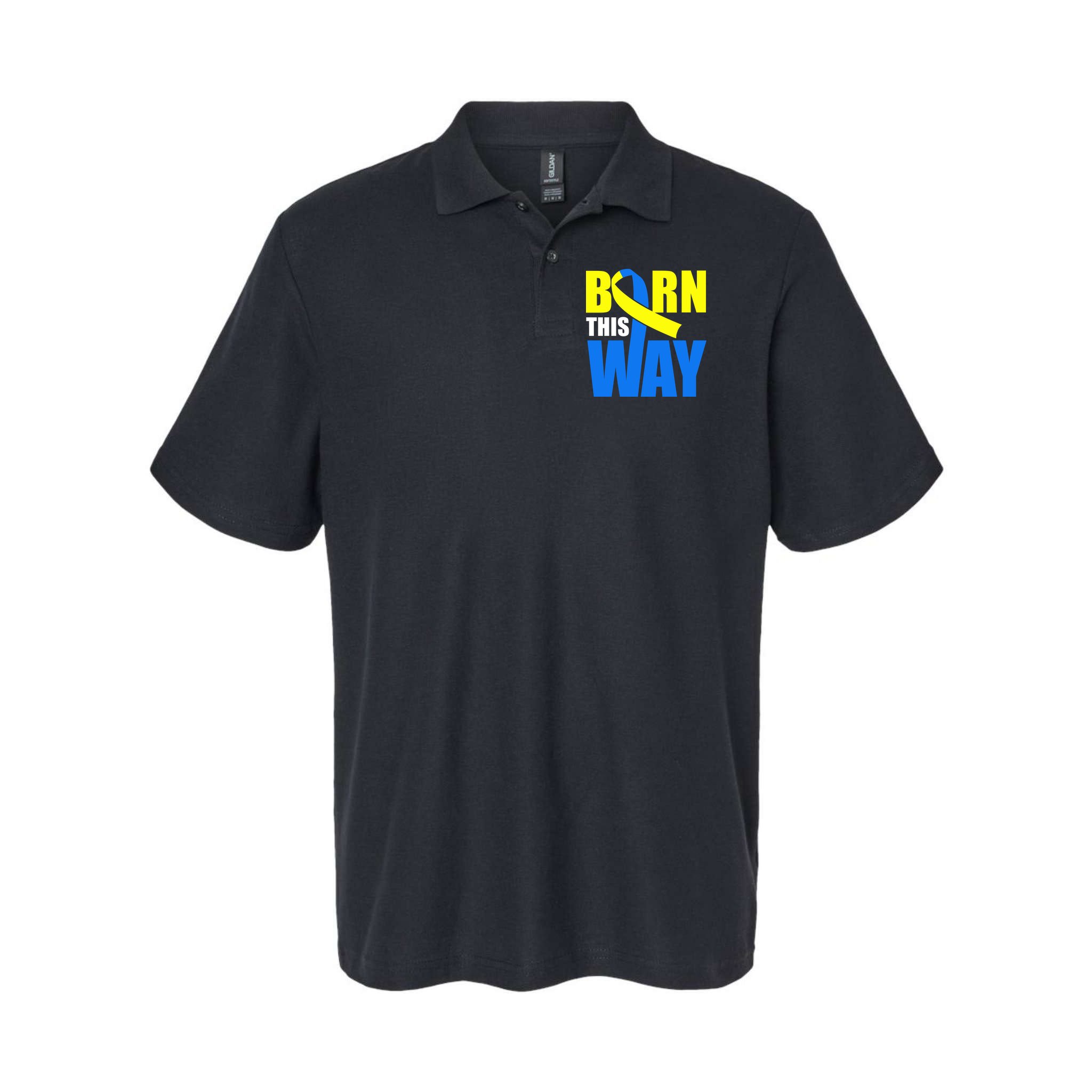 Down Syndrome Born This Way Ribbon Polo
