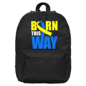 Down Syndrome Born This Way Ribbon 16 in Basic Backpack