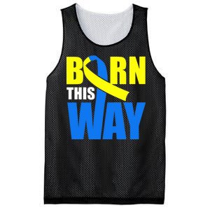 Down Syndrome Born This Way Ribbon Mesh Reversible Basketball Jersey Tank