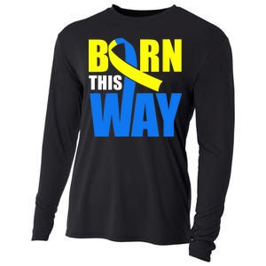 Down Syndrome Born This Way Ribbon Cooling Performance Long Sleeve Crew