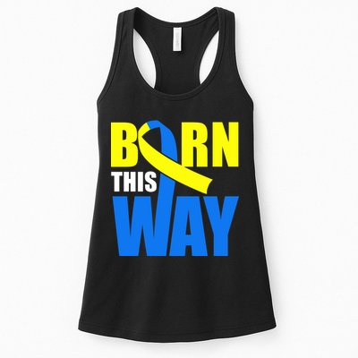 Down Syndrome Born This Way Ribbon Womens Tank Top