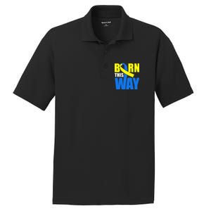 Down Syndrome Born This Way Ribbon PosiCharge RacerMesh Polo