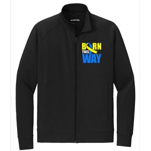 Down Syndrome Born This Way Ribbon Stretch Full-Zip Cadet Jacket