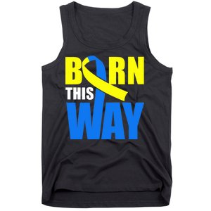 Down Syndrome Born This Way Ribbon Tank Top