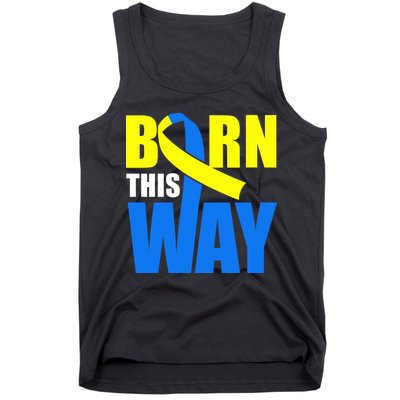 Down Syndrome Born This Way Ribbon Tank Top