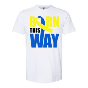 Down Syndrome Born This Way Ribbon Softstyle CVC T-Shirt