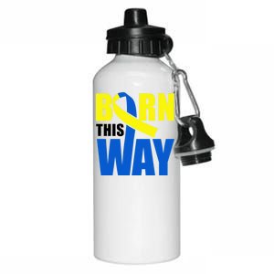 Down Syndrome Born This Way Ribbon Aluminum Water Bottle