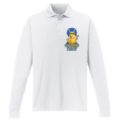 Down Syndrome Chick Performance Long Sleeve Polo