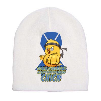 Down Syndrome Chick Short Acrylic Beanie