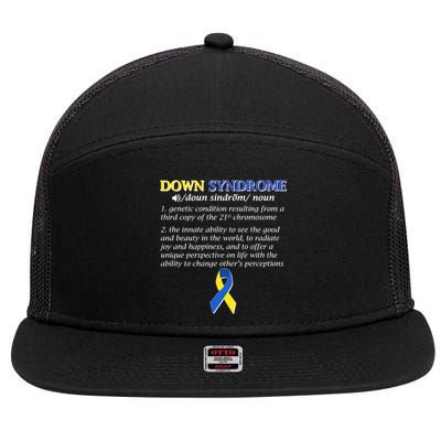 Down Syndrome Definition 7 Panel Mesh Trucker Snapback Hat