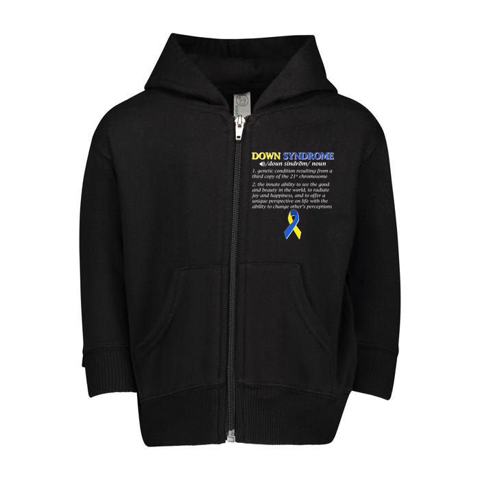 Down Syndrome Definition Toddler Zip Fleece Hoodie