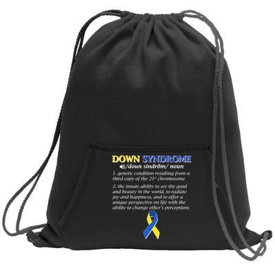 Down Syndrome Definition Sweatshirt Cinch Pack Bag