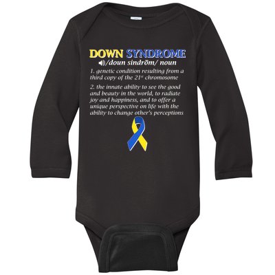 Down Syndrome Definition Baby Long Sleeve Bodysuit