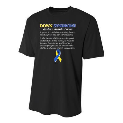 Down Syndrome Definition Youth Performance Sprint T-Shirt