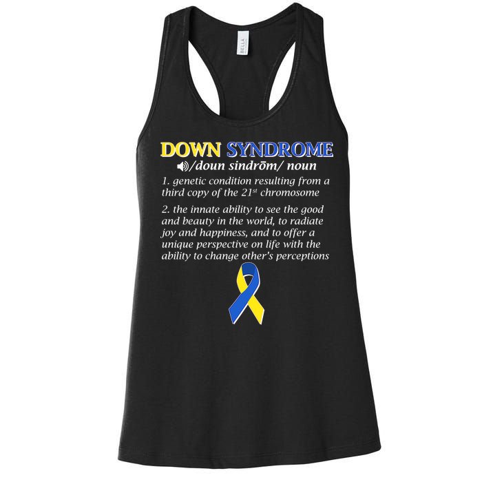 Down Syndrome Definition Women's Racerback Tank