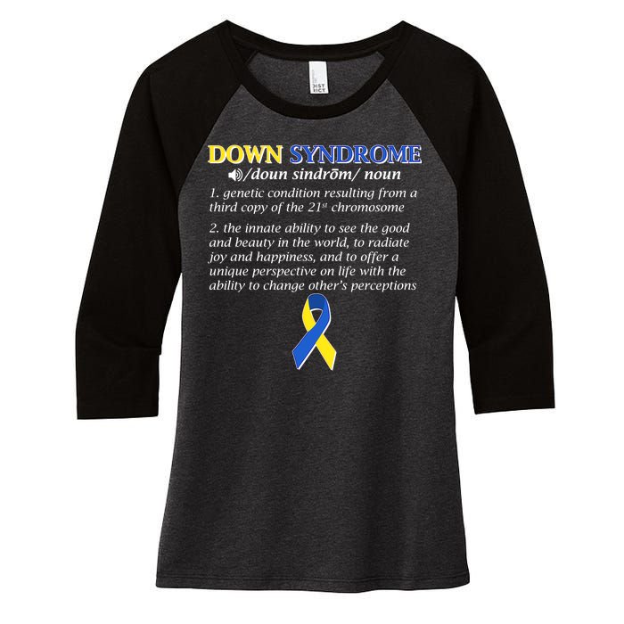 Down Syndrome Definition Women's Tri-Blend 3/4-Sleeve Raglan Shirt