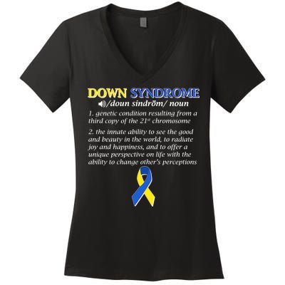 Down Syndrome Definition Women's V-Neck T-Shirt