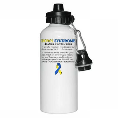 Down Syndrome Definition Aluminum Water Bottle