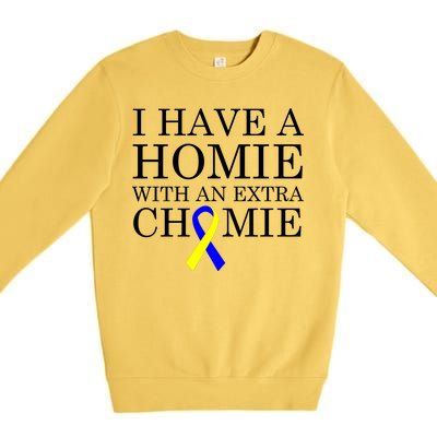 Down Syndrome Homie With An Extra Chomie Premium Crewneck Sweatshirt