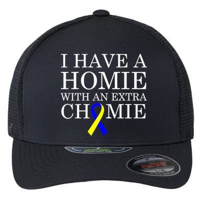 Down Syndrome Homie With An Extra Chomie Flexfit Unipanel Trucker Cap