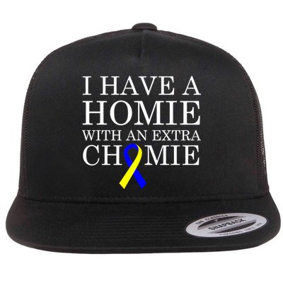 Down Syndrome Homie With An Extra Chomie Flat Bill Trucker Hat