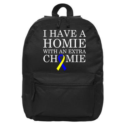 Down Syndrome Homie With An Extra Chomie 16 in Basic Backpack