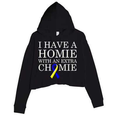 Down Syndrome Homie With An Extra Chomie Crop Fleece Hoodie