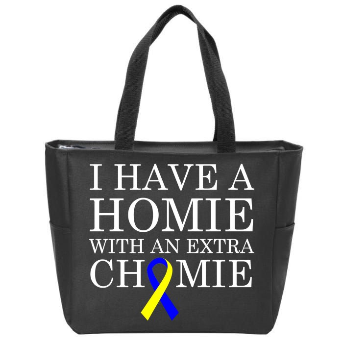 Down Syndrome Homie With An Extra Chomie Zip Tote Bag