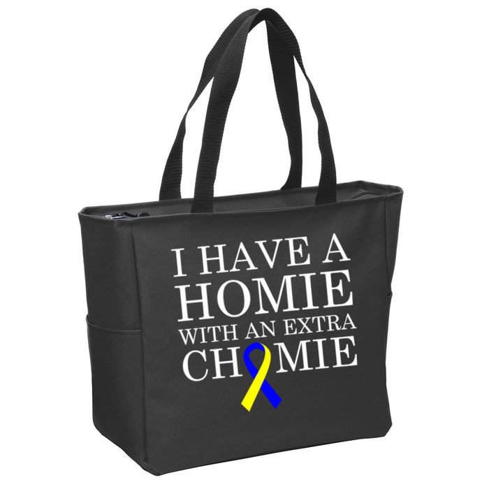 Down Syndrome Homie With An Extra Chomie Zip Tote Bag