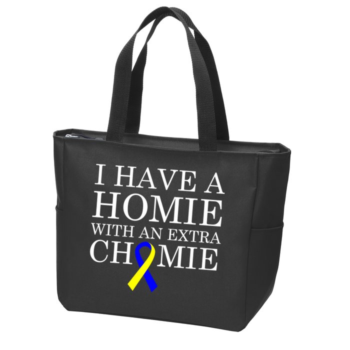 Down Syndrome Homie With An Extra Chomie Zip Tote Bag