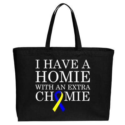 Down Syndrome Homie With An Extra Chomie Cotton Canvas Jumbo Tote