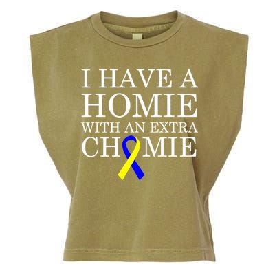 Down Syndrome Homie With An Extra Chomie Garment-Dyed Women's Muscle Tee