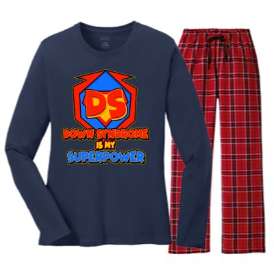 Down Syndrome Is My Superpower Awareness Women's Long Sleeve Flannel Pajama Set 